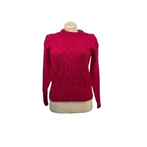Vtg‎ Women's Crystal Sportswear S Mohair Blend Sweater Pink